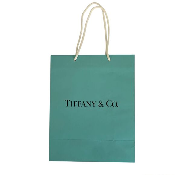 Tiffany & Co. Medium 10" x 8" x 4" Blue Paper Shopping Bag Reusable Lot of 2 - Picture 2 of 9